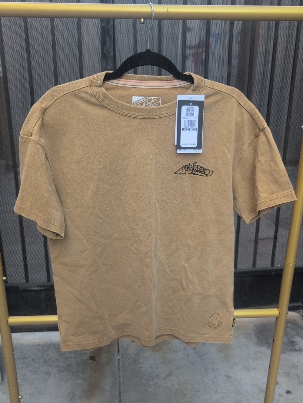 Men's Converse x IRAK NYC Gold Standard T-shirt- Amber Brown Size 3XS